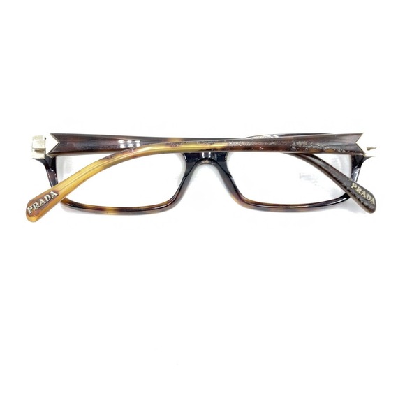 Prada VPR 07N AB6-1O1 Brown Tortoise Rectangle Eyeglasses Frames 53-17 140 Italy - Picture 11 of 12